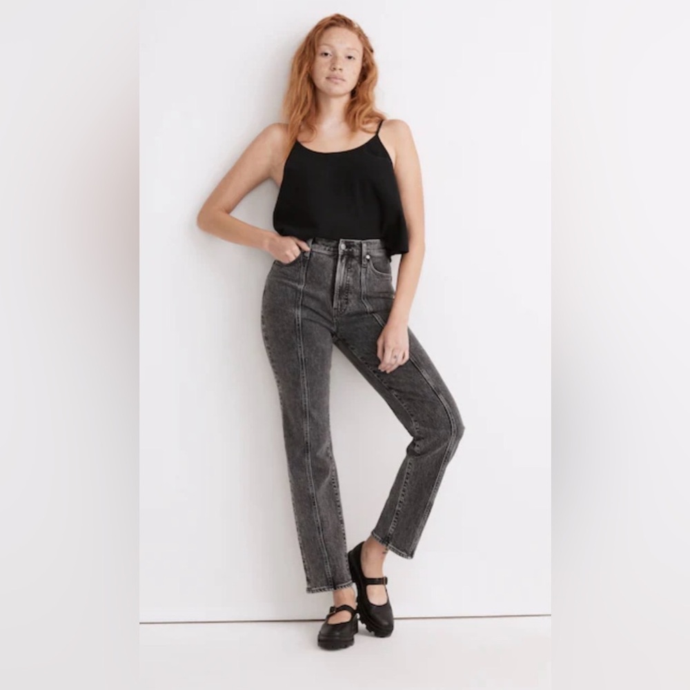 Madewell The Perfect Vintage Straight Jean in Meaford Wash: Seamed Edition Sz 26 - Picture 2 of 16